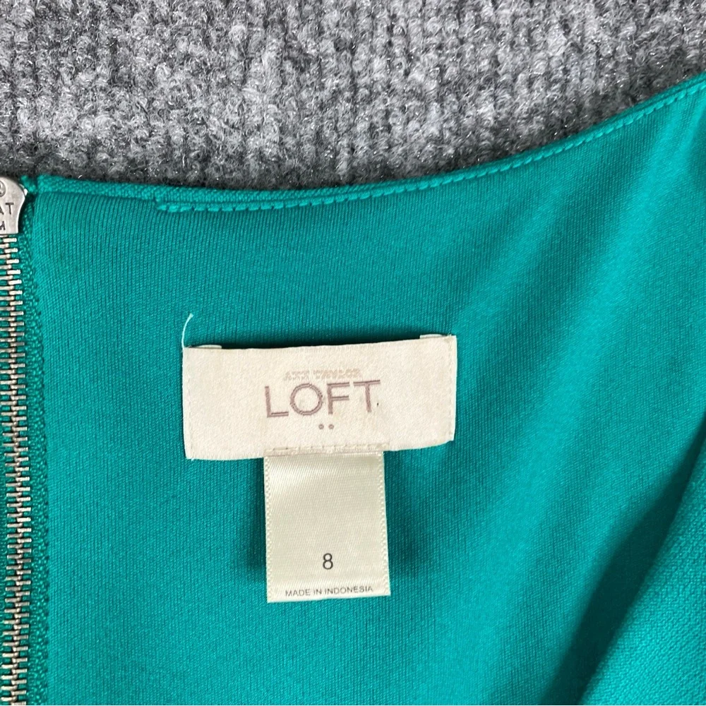 LOFT Teal V-Neck Mini Dress - Picture 2 of 5